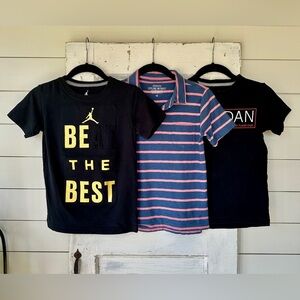 JORDAN, BOYS, SHORT SLEEVE, BLACK T-SHIRTS. SET/2. SIZE S.